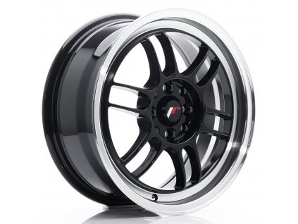 Alu kola Japan Racing JR7 16x7 ET38 4x100/114 Gloss Black w/ Machined Lip (PCD 4x100, ET 38)