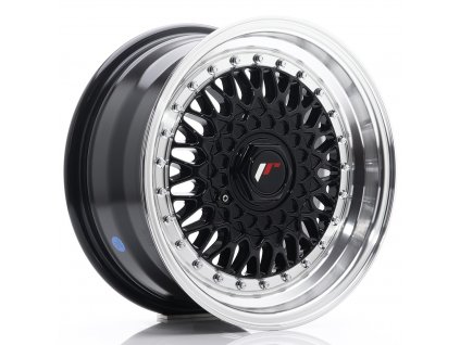Alu kola Japan Racing JR9 15x7 ET20 4x100/108 Gloss Black w/ Machined Lip (PCD 4x100, ET 20)