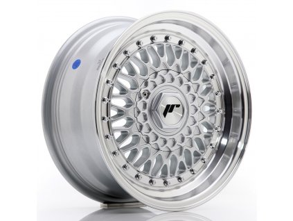Alu kola Japan Racing JR9 15x7 ET20 4x100/108 Silver w/ Machined Lip+Silver Rivets (PCD 4x100, ET 20)