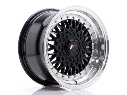 Alu kola Japan Racing JR9 15x8 ET20 4x100/108 Gloss Black w/ Machined Lip (PCD 4x100, ET 20)