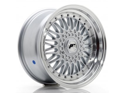 Alu kola Japan Racing JR9 17x8,5 ET20-35 BLANK Silver w/ Machined Lip+Silver Rivets (PCD 3x112, ET 20, Rozměr 17x8,5)
