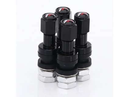 Set hliníkových ventilků Japan Racing v2 - BLACK + logo