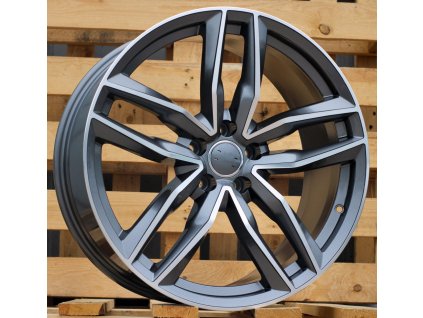 Alu kola design Audi (BK690) 18x8 5x112 ET 39 66.5 stříbrné