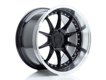 Alu kola Japan Racing JR41 18x10,5 ET15-25 5H BLANK Gloss Black w/ Machined Lip (PCD 5x100, ET 15)