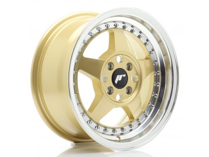 Alu kola Japan Racing JR6 15x7 ET35 4x100 Gold w/ Machined Lip (PCD 4x100, ET 35)