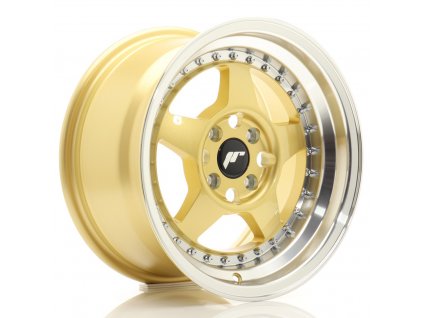 Alu kola Japan Racing JR6 15x8 ET25 4x100 Gold w/ Machined Lip (PCD 4x100, ET 25)
