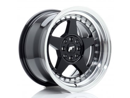 Alu kola Japan Racing JR6 16x9 ET20 4x100/108 Gloss Black w/ Machined Lip (PCD 4x100, ET 20)