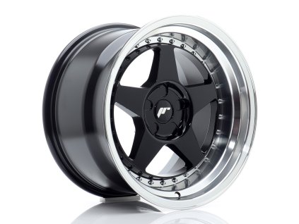 Alu kola Japan Racing JR6 17x10 ET0-20 5H BLANK Gloss Black w/ Machined Lip (PCD 5x100, ET 0, Rozměr 17x10)