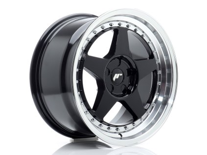Alu kola Japan Racing JR6 17x9 ET20-35 5H BLANK Gloss Black w/ Machined Lip (PCD 5x100, ET 20, Rozměr 17x9)