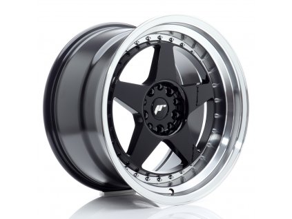 Alu kola Japan Racing JR6 18x10,5 ET25 5x114,3/120 Gloss Black w/ Machined Lip (PCD 5x114.3, ET 25)