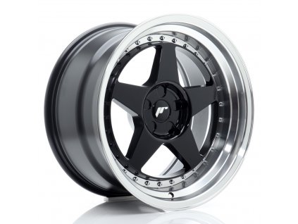 Alu kola Japan Racing JR6 18x10 ET0-25 5H BLANK Gloss Black w/ Machined Lip (PCD 5x100, ET 0)