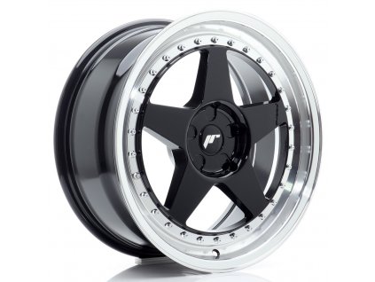 Alu kola Japan Racing JR6 18x8 ET20-35 5H BLANK Gloss Black w/ Machined Lip (PCD 5x100, ET 20)
