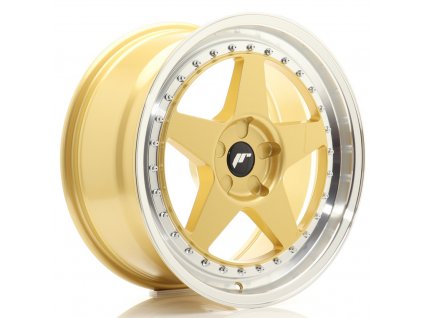Alu kola Japan Racing JR6 18x8,5 ET20-40 5H BLANK Gold w/ Machined Lip (PCD 5x100, ET 20)