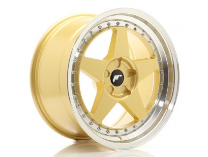 Alu kola Japan Racing JR6 18x9,5 ET20-40 5H BLANK Gold w/ Machined Lip (PCD 5x100, ET 20)