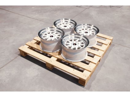 Set of JR26 15x8 ET25 4x100/108 White w/Machined Lip