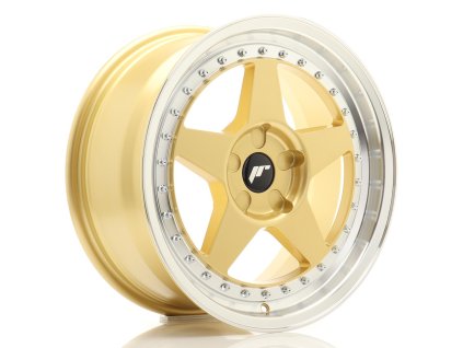 Alu kola Japan Racing JR6 17x8 ET20-35 5H BLANK Gold w/ Machined Lip (PCD 5x100, ET 20, Rozměr 17x8)