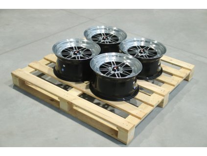 Set of JR31 15x7,5 ET20 4x110 Gloss Black Machined Face (PCD 4x110, ET 20)
