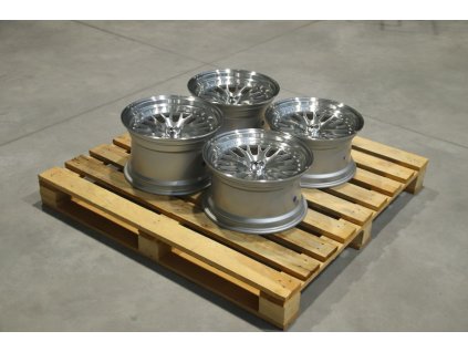 Set of JR10 15x8 ET20 + 15x9 ET0 4x108 Silver Machined Face (PCD 4x108, ET 0)