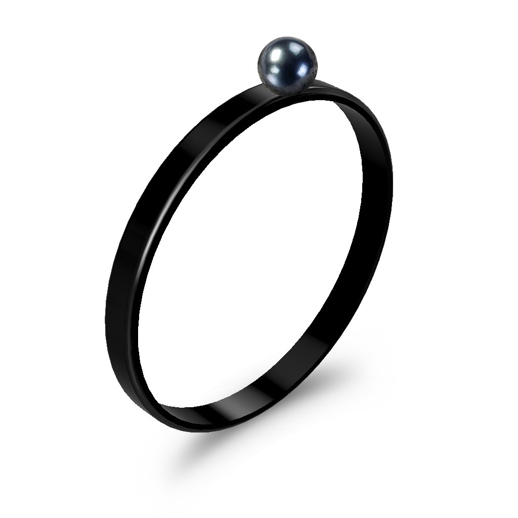 Ringblack carbonfiber ring plain3mm black pearl1