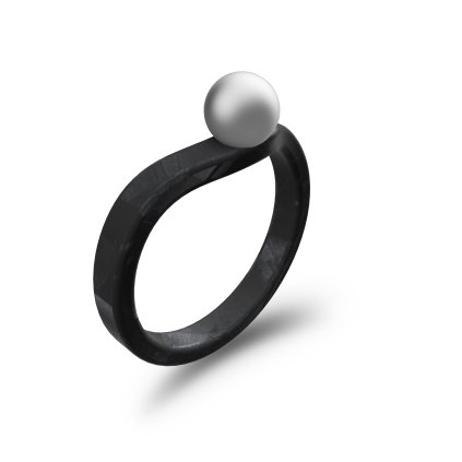 Ringblack black ring with white pearl hump3mm1