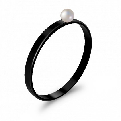 Ringblack carbonfiber ring plain3mm white pearl1