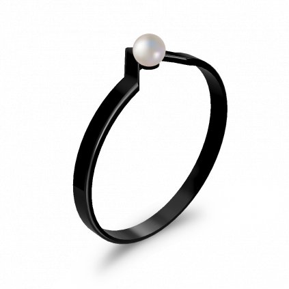 Ringblack carbonfiber ring triangle white pearl1