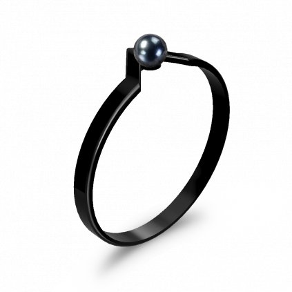 Anzor Jewelry - 14k Yellow and Pink Rose Gold Black Pearl Ring