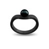 Ringblack black ring with black pearl hump3mm2