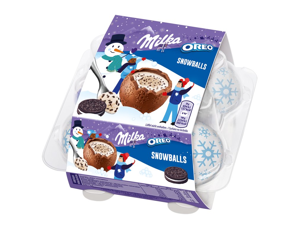 Milka Snowballs Oreo mliečna čokoláda a kúsky Oreo sušienky 112g -  Risasnov.sk