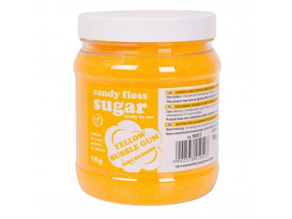 1008872 kolorowy smakowy cukier do waty cukrowej zolty o smaku gumy balonowej 1kg hurtownia producent gsg24