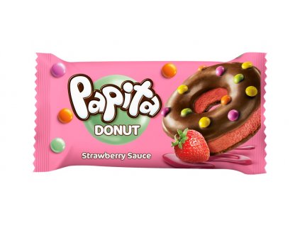 130110 papita donut jahodovy krem 40g