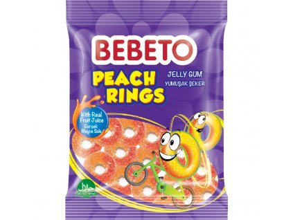 bebeto zele bonbony peach rings 80g 6x12