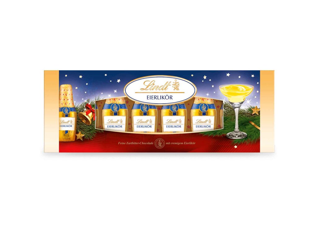 Lindt Vánoční lahvičky s vaječným likérem 131g DMT 03/2024 Risesnu.cz