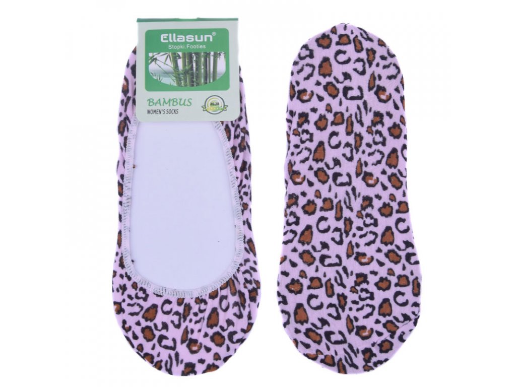 Bambusové ponožky do balerín leopard 5 barev