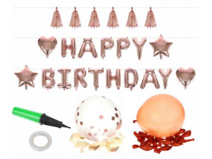 ISO 8866 Sada nafukovacích balónku HAPPY BIRTHDAY