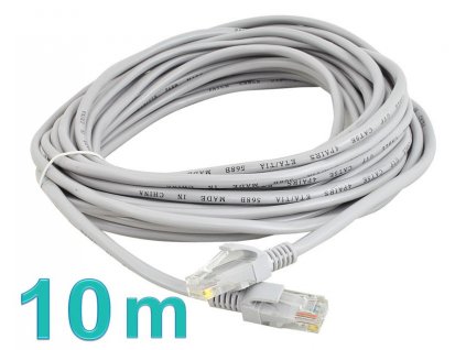 Síťový kabel RJ45-RJ45, 10m šedá