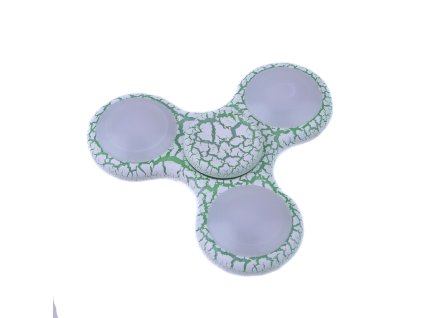 Fidget Spinner blikací s popraskaným lakem zelený