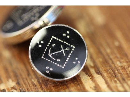 Stříbrný knoflík s kotvou, 15,3mm a 21,6mm