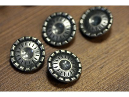 Stříbrný knoflík slunce, 22mm