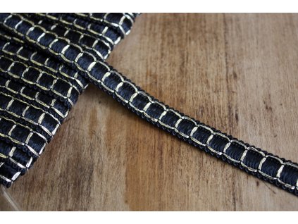 Černo-zlatý prýmek ve stylu Chanel, 12mm