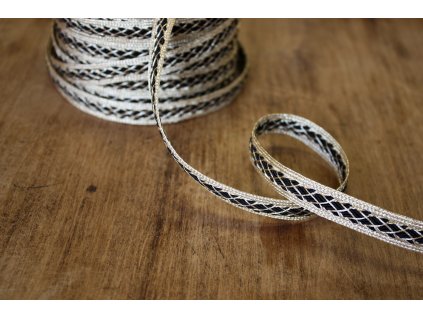 Zlato-černý prýmek, 11 mm