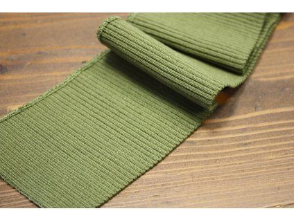 Khaki  žebrovaný náplet, 7cm