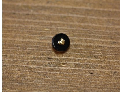 Černý knoflík se srdíčkem uprostřed, 10mm