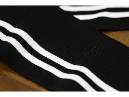Pruhovaný černobílý náplet, 11cm