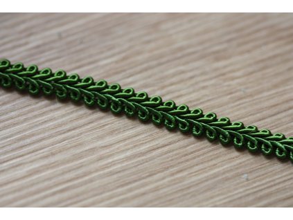 Klasický prýmek v trávově zelené barvě, 7,5mm