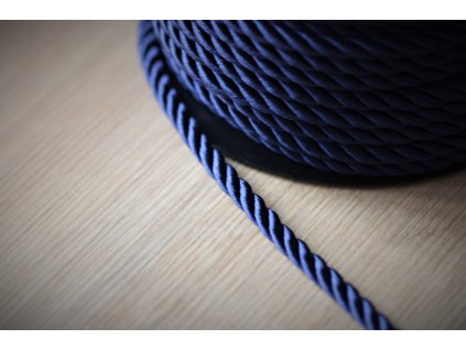 Tmavě modrý kroucený provaz, 5mm