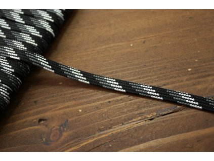 Plochý provaz strakatý (odstíny šedé), 5mm