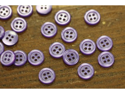 Fialový košilový knoflík s prolisem, 11,4mm