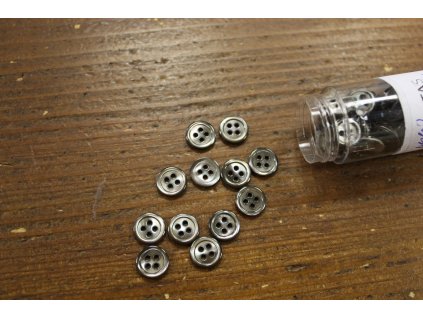 Šedo-hnědý čtyřdírkový perleťový knoflík 10mm