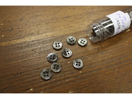 Šedo-hnědý čtyřdírkový perleťový knoflík 12mm